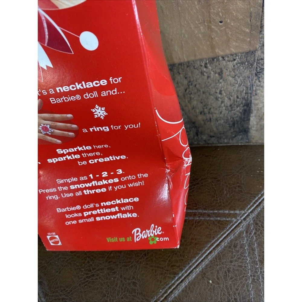 Barbie Doll Season's Sparkle Make your Own Ring Christmas 2001 Vtg Snowflake New